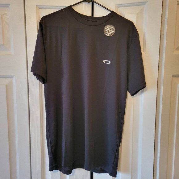 Oakley O-Ellipse Tee T Shirt Large Jet Black Graphic Hydrolix Moisture Wicking - Picture 3 of 5